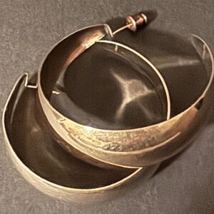 Elegant Sterling Silver Gold Tone Hoop Earrings